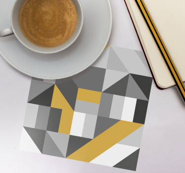 Portavasos bloques geométricos con amarillo - TenVinilo