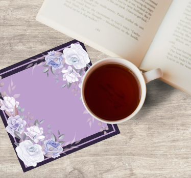 Portavasos boda arreglo floral de lavanda - TenVinilo