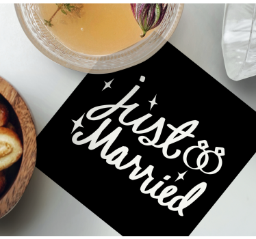 Portavasos boda celebración recién casados - TenVinilo
