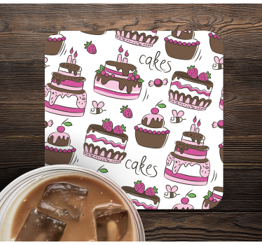 Portavasos boda ilustración de postres caprichosa - TenVinilo