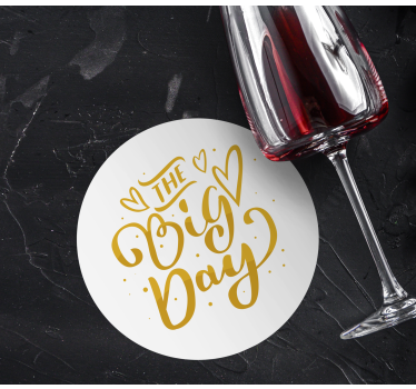 Portavasos boda tipografía de celebración elegante - TenVinilo