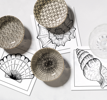 Portavasos con detalles intrincados de conchas - TenVinilo