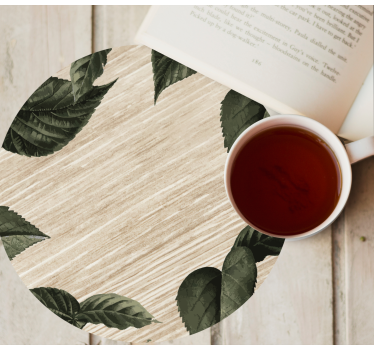 Portavasos con diseño de hojas inspiradas en la naturaleza - TenVinilo