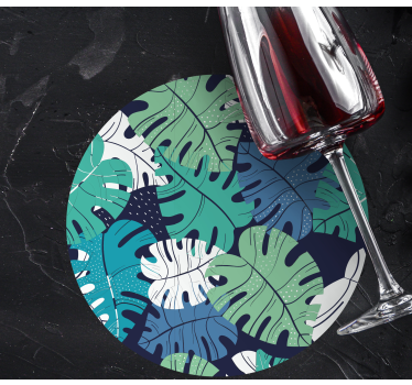 Portavasos emblema de hoja tropical - TenVinilo