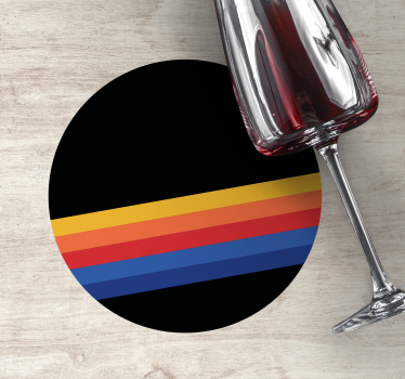 Portavasos patrón circular a rayas colorido - TenVinilo