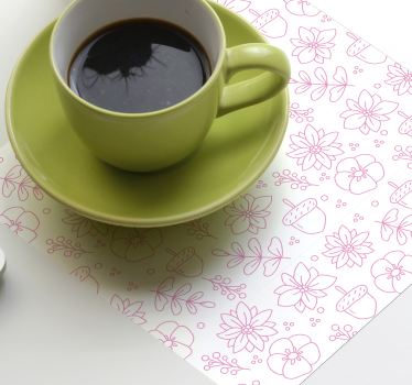 Portavasos patrón floral en línea - TenVinilo