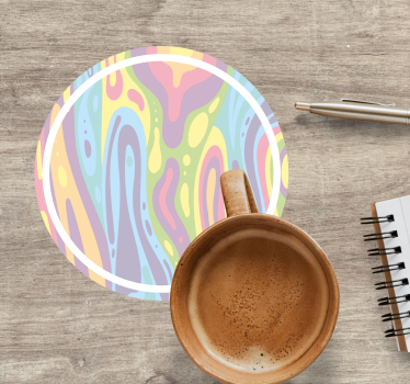 Portavasos patrón ondulado en pastel - TenVinilo