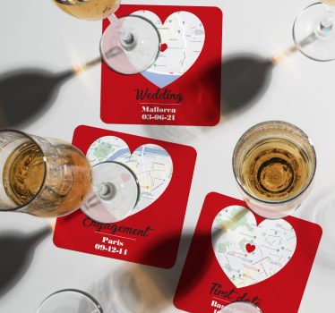 Posavasos de boda Lugares de momentos especiales - TenVinilo