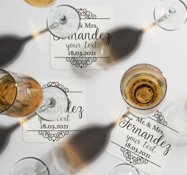 Posavasos de boda Señor y señora - TenVinilo