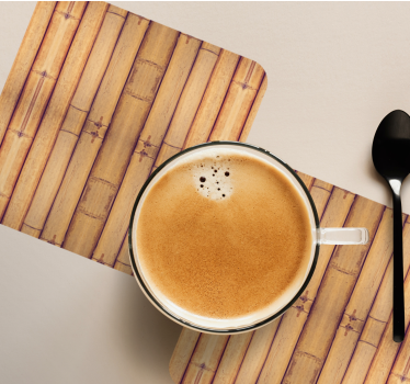 Posavasos imitación Efecto de textura de madera de bambú - TenVinilo