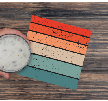 Posavasos imitación Líneas y colores vintage - TenVinilo