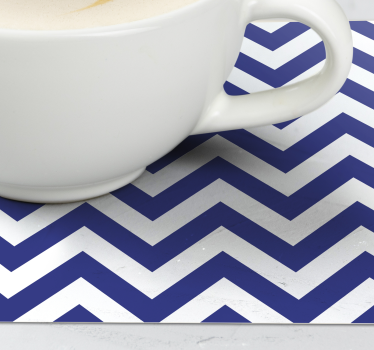 Posavasos imitación Patrón de zig zag azul - TenVinilo