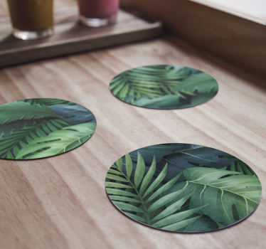 Posavasos originales Posavasos de hojas verdes diferentes - TenVinilo