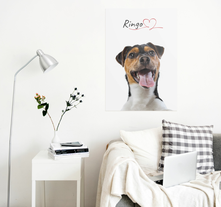 Cartel de amor de perro personalizado para la pared - TenVinilo
