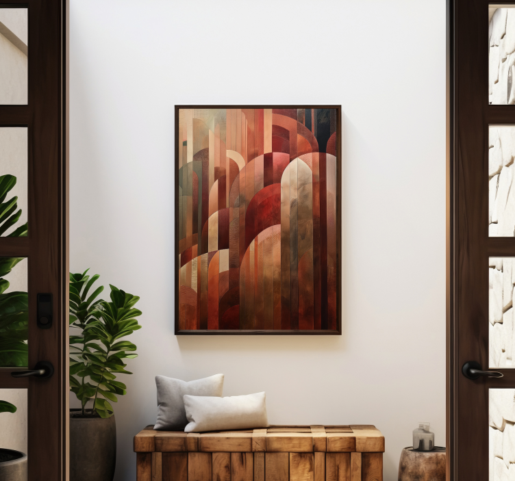 Poster Art Déco formas rojas - TenVinilo