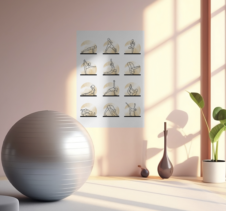 Poster deporte posturas de yoga - TenVinilo