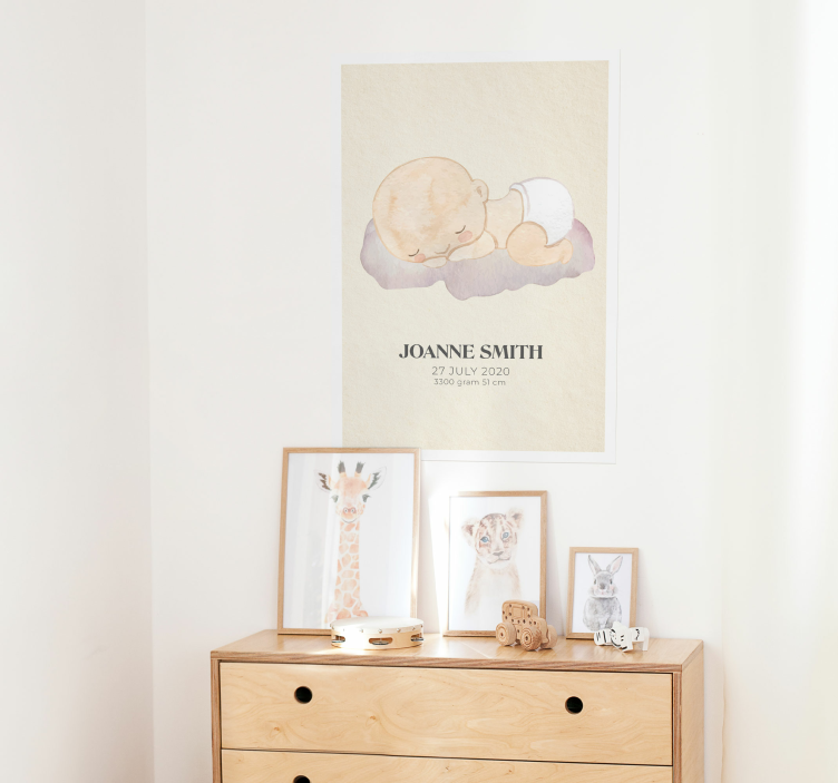 Poster dormitorio infantil bebé nacido amor - TenVinilo