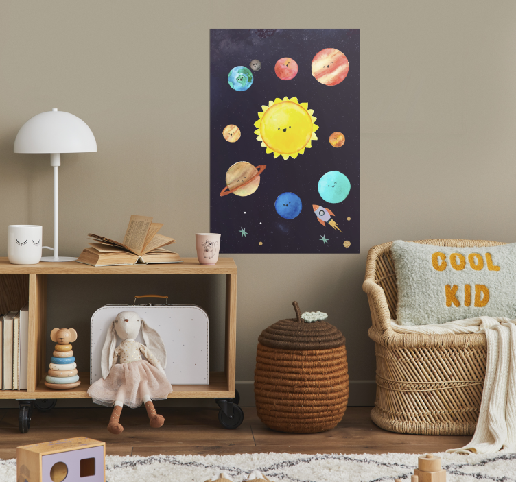 Poster dormitorio infantil el sistema solar para niños es un tema - TenVinilo