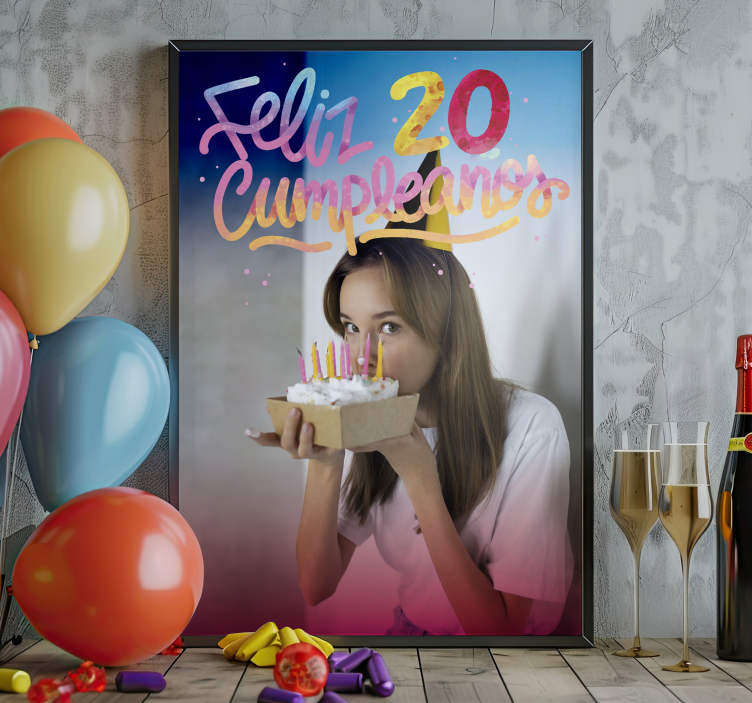 Poster personalizable feliz cumpleaños - TenVinilo
