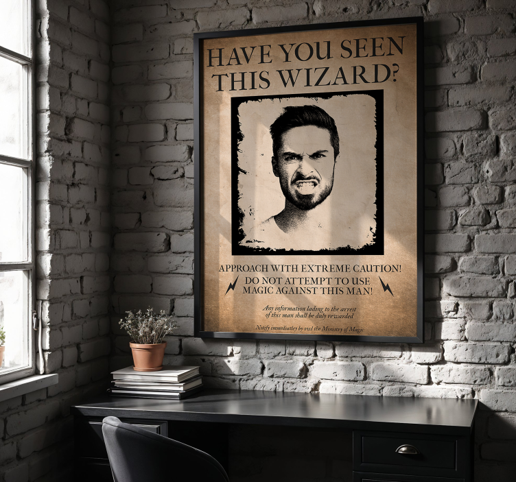 Poster personalizable ¿has visto a este mago? - TenVinilo