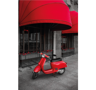 Poster ciudades scooter italiano rojo aparcado - TenVinilo