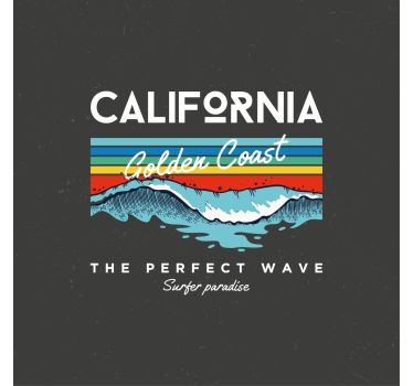 Poster ciudades olas de playa de california - TenVinilo