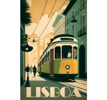 Poster ciudades lisboa ilustración vintage - TenVinilo