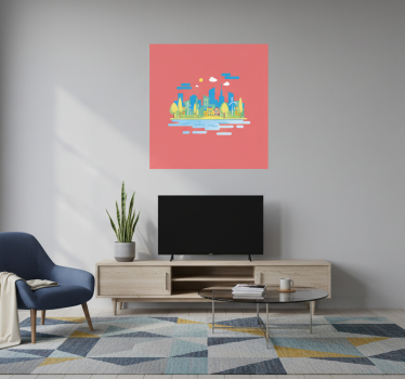 Poster ciudades paisaje urbano moderno - TenVinilo