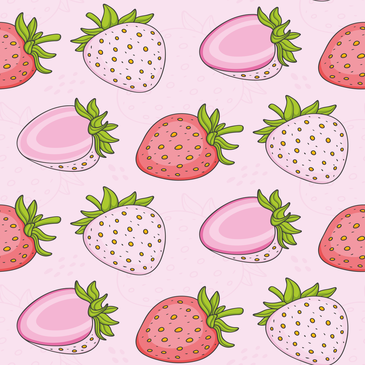 Poster cocina fresas rosas y rojas sin costuras - TenVinilo