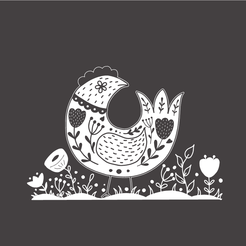 Poster cocina gallinas orgullosas con flores polacas - TenVinilo