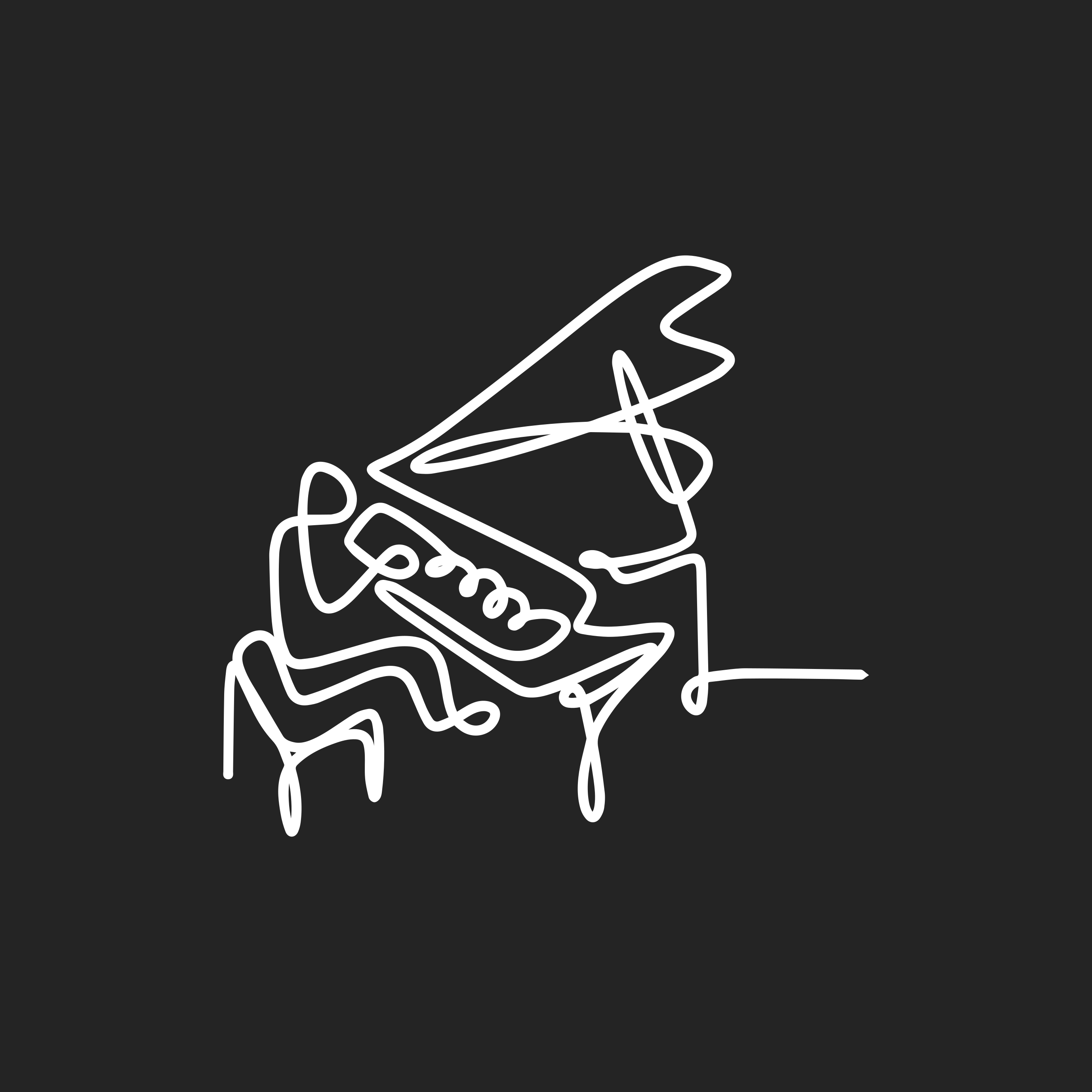 Poster salón diseño lineal de pianista adorable - TenVinilo