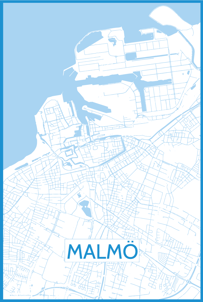 Poster salón mapa de malmö - TenVinilo