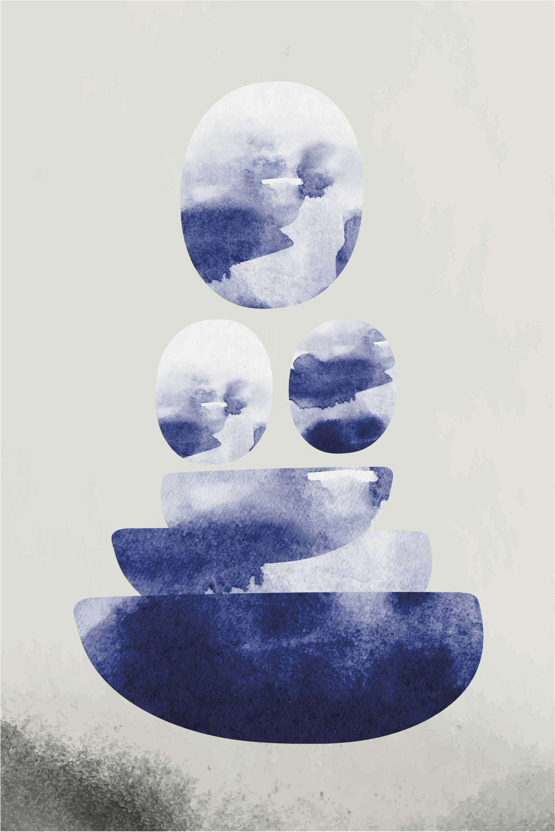 Poster salón formas de equilibrio azul - TenVinilo