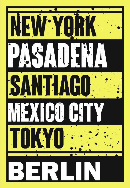 Poster con frases superposición de texto de ciudades - TenVinilo