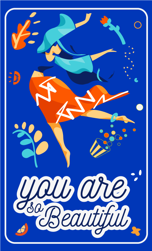 Poster con frases eres tan hermosa bailando - TenVinilo