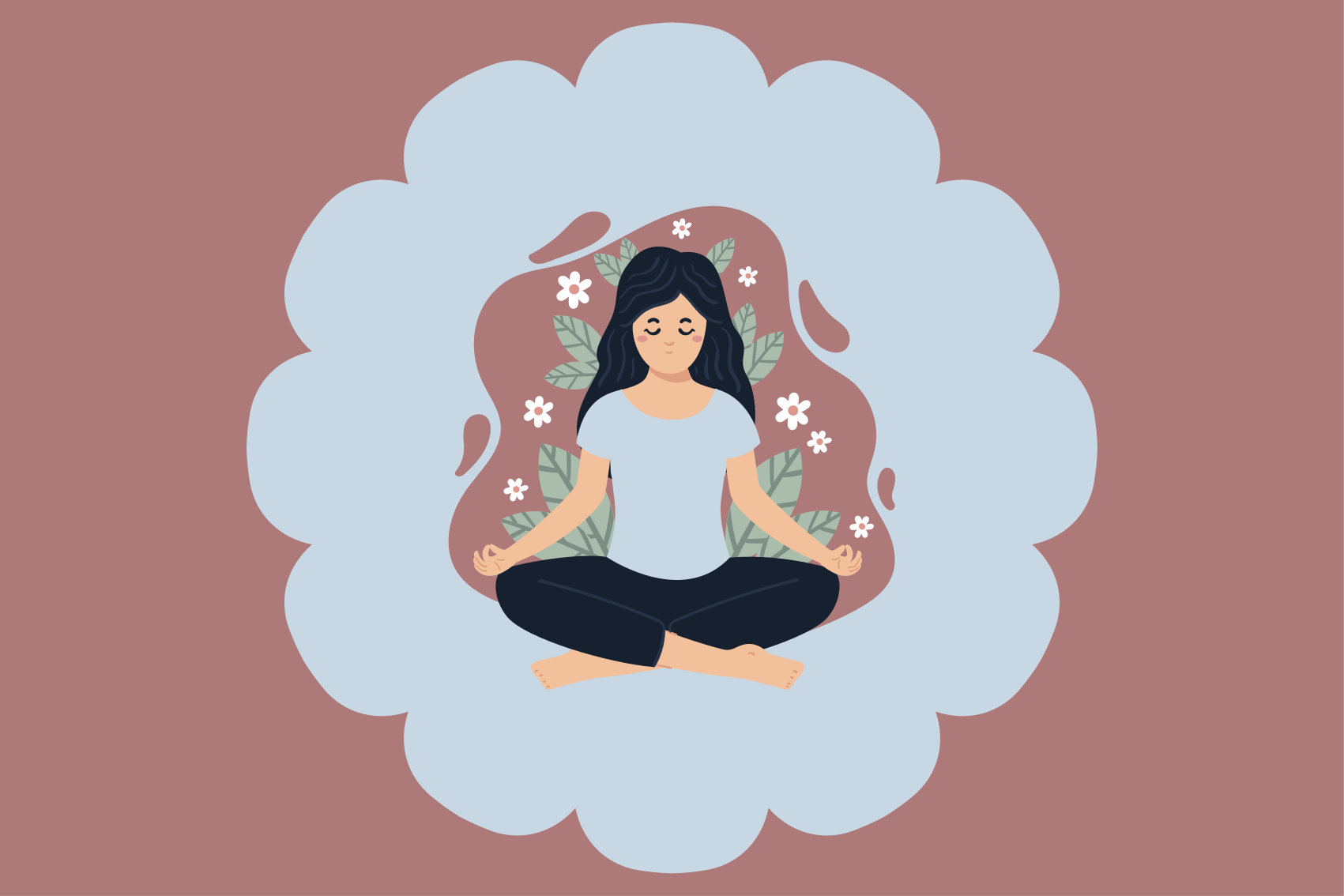 Poster deporte ilustración de práctica de yoga - TenVinilo