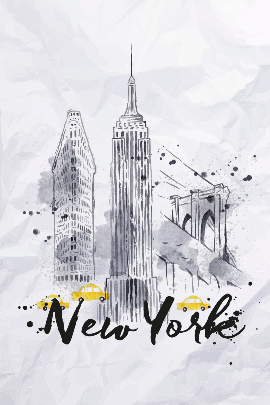 Poster ciudades skyline nueva york - TenVinilo