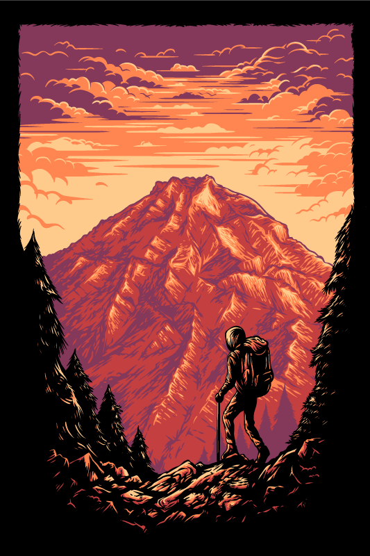 Poster paisaje aventura en las montañas - TenVinilo