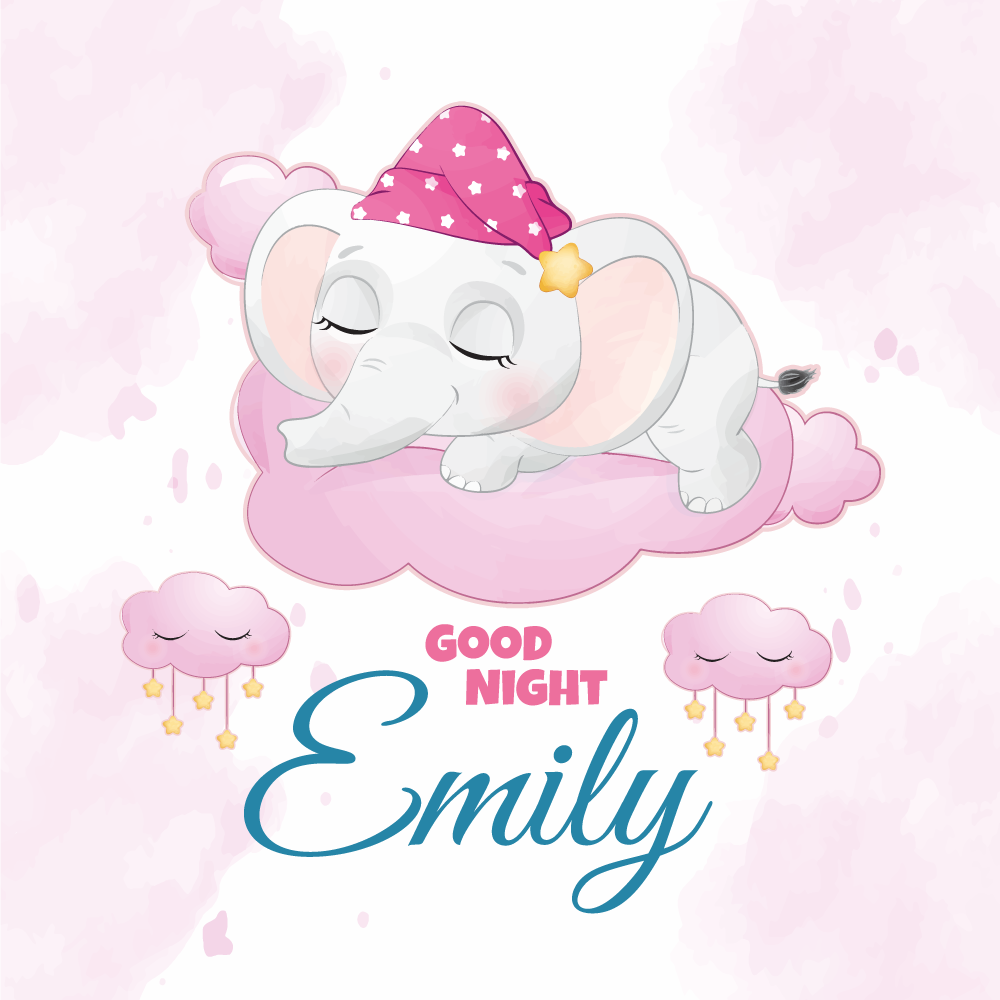 Poster personalizable dulces sueños elefante - TenVinilo