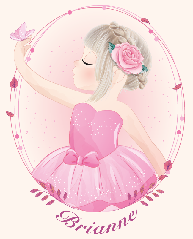 Poster personalizable niña bailarina danzando - TenVinilo