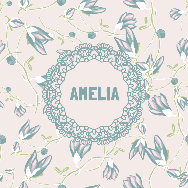 Poster personalizable diseño de encaje floral - TenVinilo