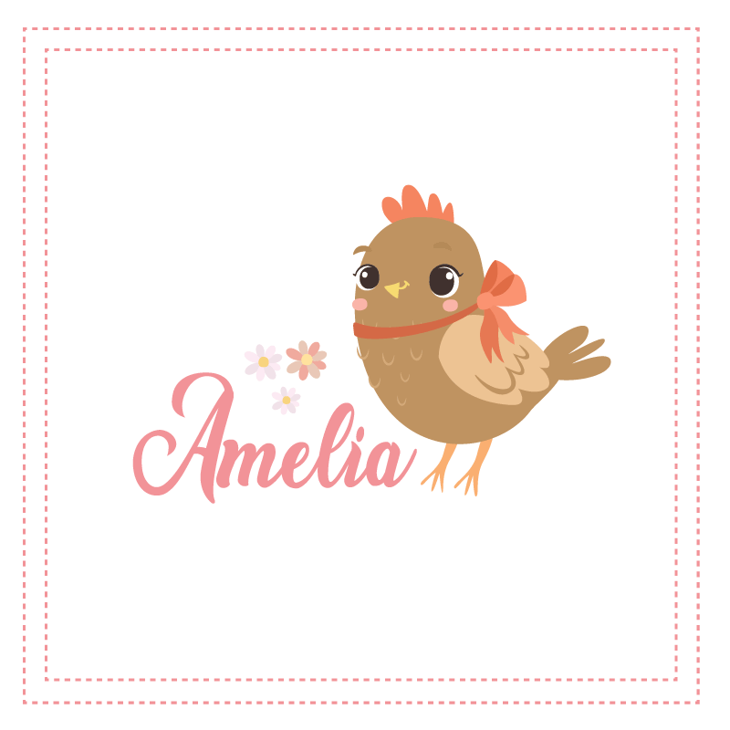 Poster personalizable personaje de pajarito tierno - TenVinilo