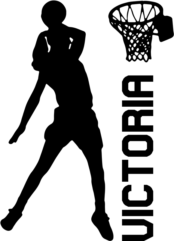 Poster baloncesto jugadora haciendo mate con nombre - TenVinilo