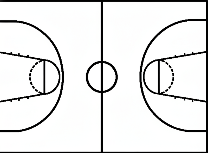 Poster baloncesto vinilo decorativo cancha baloncesto - TenVinilo