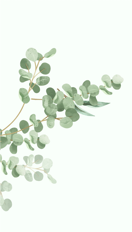 Poster plantas patrón de hojas boho - TenVinilo