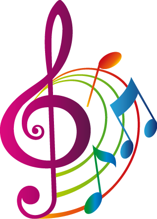 Poster musicales vinilo decorativo clave de sol color - TenVinilo