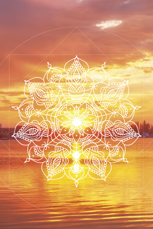 Poster paisaje mandala de la caída del sol - TenVinilo