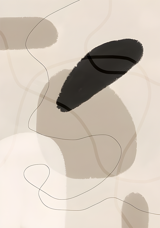 Poster abstracto tonalidades y formas beige - TenVinilo