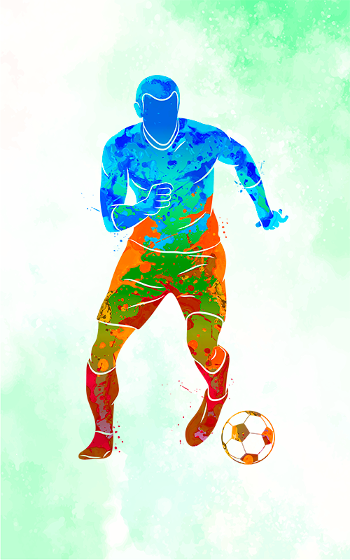 Poster fútbol jugador en acuarela - TenVinilo