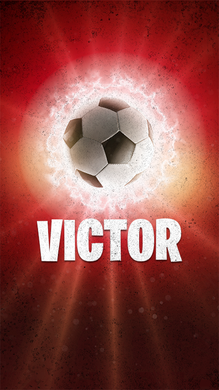 Poster fútbol balón de fuego con nombre - TenVinilo